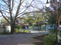 The 5th Street courtyard at the rear of the Silberstein Building